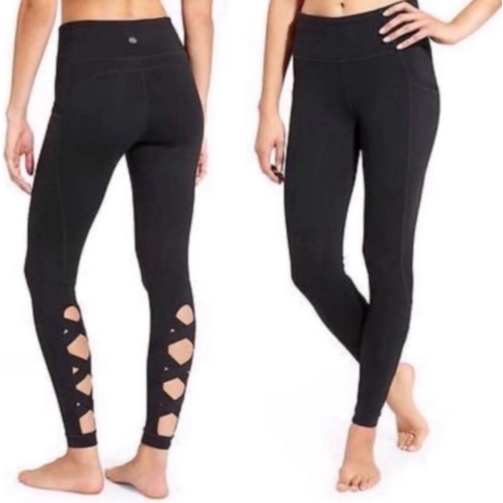 Athleta Black Cutout Leggings Size Medium